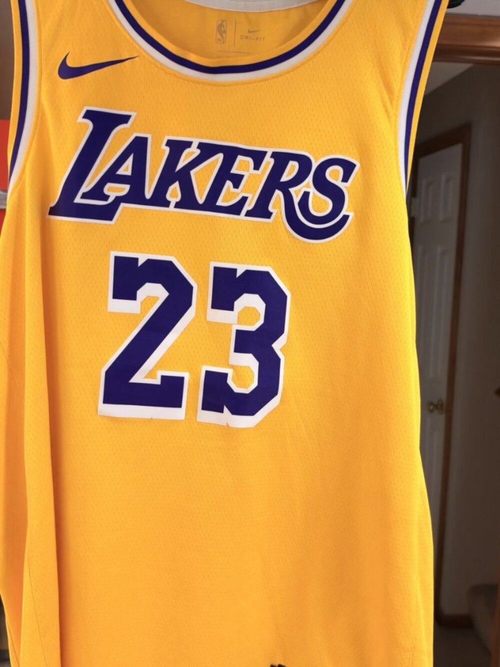 Nike LeBron James Lakers Icon Edition Gold Swingman Jersey 52 L